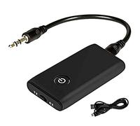 Lerkely Transmetteur Bluetooth 5.0 Émetteur et Récepteur Adaptateur, Bluetooth 2 en 1 Adaptateur pour Casque TV PC Ordinateur Tablette Enceinte Voiture Système Stéréo, Jack 3,5mm APTX et USB