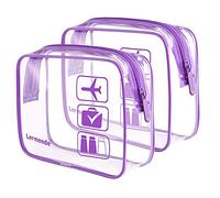 Lermende Lot de 2 Trousses de Toilette Transparentes Approuvées par la TSA Conforme aux Normes des Compagnies Aériennes Taille 3-1-1