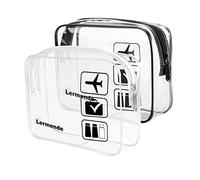Lermende Lot de 2 Trousses de Toilette Transparentes Approuvées par la TSA Conforme aux Normes des Compagnies Aériennes Taille 3-1-1