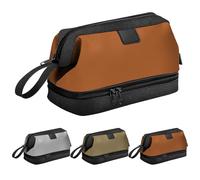 Lermende Trousse Toilette pour Homme: Sac de Voyage de Grande Capacité, Trousse de Maquillage en Nylon Imperméable, Organisateur Trousse de Toilette Multifonctionnel (Orange)