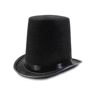 LERONO Chapeau haut-de-forme vintage Fedora de l'âge victorien à bord court chapeau de magicien occidental polyvalent pour dîner en plein air tenue décontractée, Hauteur 20 noir N, 1-2
