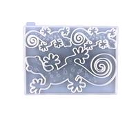 LERONO Moule en silicone, gecko pour décoration murale à suspendre, pendentif en résine époxy, moule en silicone pour décoration de lézards animaux, moule de moulage en silicone, moule de moulage de