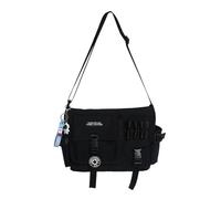 LERONO Sac à bandoulière de grande capacité pour femme, style japonais, sac tendance pour étudiant, sac d'école, Noir