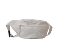 LERONO Sac Banane en Velours Côtelé pour Femmes - Bandoulière de Grande Capacité pour Adolescentes et Adultes - Sport et Voyage Polyvalent, Blanc
