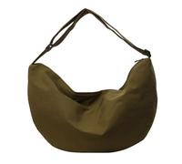LERONO Sacs pour femme, sac à bandoulière en toile de grande capacité réglable pour l'école, le shopping, les voyages, sac à bandoulière solide et décontracté en forme de croissant, Vert