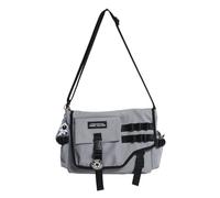 LERONO Sacs pour femmes, sac à bandoulière grande capacité pour femme, sac à bandoulière tendance, style japonais, sac à bandoulière pour étudiant, sac d'école, gris