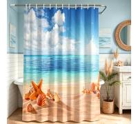 Lerores - Rideau de douche, 200 x 200 cm, Bleu marine, Ourlet lesté, Textile anti-moisissure, Imperméable, Lavable en polyester avec œillets et 12 anneaux de rideau de douche pour salle de bain