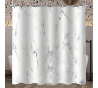 Lerores Rideau de douche, 200 x 200 cm, Marbre, Bas Lesté, Textile Anti-Moisissure, Imperméable, Rideaux de Bain en Tissu Polyester Lavable avec 12 Oeillets et Anneaux de Rideau de Douche pour Salle