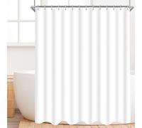Lerores Rideau de douche, 260 x 200 cm, blanc pur, ourlet lesté, anti-moisissure, imperméable, lavable, en tissu polyester, pour salle de bain, baignoire avec 12 anneaux de rideau de douche