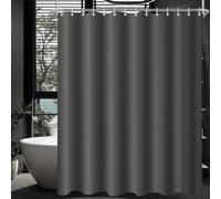 Lerores Rideau de douche 300 x 200 cm - Gris foncé - Ourlet lesté - Textile anti-moisissure - Imperméable - Lavable - Pour salle de bain, baignoire - Avec 16 anneaux de rideau de douche