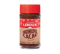 LEROUX - Chicorée Soluble au Cacao Dégraissé - Sans Sucres Ajoutés, Source de Fibres - le pot de 200g - Le Lot De 4