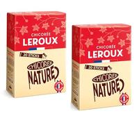 Leroux - Chicorée Soluble Nature en Sticks - 100% d'Origine Végétale - Chicorée Torréfiée, Goût Légèrement Caramélisé - Riche en Fibres, Sans Sucres Ajoutés - Boite de 20 Sticks - Lot de 2