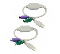 Lerpwige 1 câble adaptateur USB 2.0 vers PS2s pour manette PS2s vers USB 2 claviers et câble répartiteur