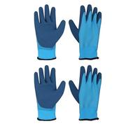 Lerpwige 1 paire / 2 paires de gants de travail avec doublure chaude isolée pour pelle à neige double revêtement en latex antidérapant antidérapant congélateur hiver plein air
