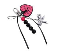 Lerpwige 2. Joli porte-clés en forme de nœud en ruban pour femme, sac à main, sac à main, décoration de Saint-Valentin, nœuds en perles, breloques de sac à main, a
