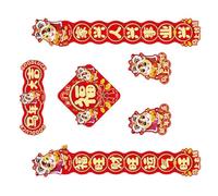 Lerpwige 2026 Ensemble de Couple de Chevaux Papier Rouge Printemps Décoration de la Maison pour Nouvel An et Fête du Printemps Couple Papier Rouge