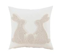 Lerpwige 45 x 45 cm Housses de coussin de Pâques Bunnys Œufs Imprimé Housse de coussin Décoration de fête pour enfants Décoration de chambre à coucher