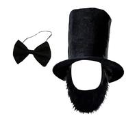 Lerpwige Abrahams Lincolns Accessoire de costume Barbe Moustache Top Kills Fête Présidente Costume Halloween Cosplay Costumes
