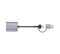 Lerpwige Adaptateur de lecteur de carte portable USB 3.2 Design à double ports pour photographes et lecteurs de cartes professionnels en aluminium de type A.
