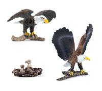 Lerpwige Aigle de mer détaillé à tête blanche avec figurine de bébé parfaite pour l'affichage éducatif miniatures réalistes jouet éducatif figurine