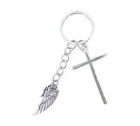 Lerpwige Ailes de rose élégantes et crucifix porte-clés porte-clés à la mode décoration de sacs pour les amateurs de mode et les croyants