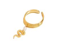 Lerpwige Anneaux d'ouverture tendance en acier inoxydable doré pendentif cœur accessoires pour femmes vêtements confortables et utilisation du temps bagues femmes tendance, comme décrit