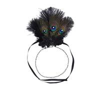 Lerpwige Bandeau à plumes avec perles et pompons pour femme - Accessoire de costume de théâtre - Accessoire de déguisement d'acteur - Pour bal masqué, bal masqué, années 1920