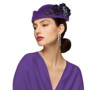 Lerpwige Béret unisexe réglable avec détails brodés - Style vintage britannique - Esthétique - Tête souple - Uniforme élégant pour équipage aérien