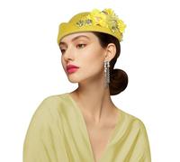 Lerpwige Béret unisexe réglable avec détails brodés - Style vintage britannique - Esthétique - Tête souple - Uniforme élégant pour équipage aérien