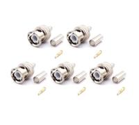 Lerpwige BNC Connecteur à sertir Connecteur BNC Transformateur de soudure pour RG58 RG59 Câble coaxial à faible perte 5 packs/10 Pack