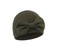 Lerpwige Bonnet respirant en coton pour nouveau-nés avec nœud papillon - Confortable - Pour bébé de 0 à 6 mois, vert militaire, Taille unique