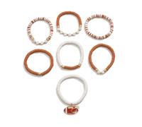 Lerpwige Bracelet élastique à perles avec breloque de football tendance pour homme et femme fabriqué à la main, taille unique, Comme décrit