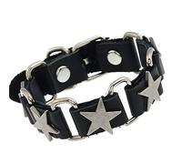 Lerpwige Bracelet punk vintage avec boucle de ceinture en forme d'étoile, bracelet hip-hop, bracelet gothique réglable en forme d'étoile