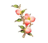 Lerpwige Broche de pêche émaillée exquise fabriquée à la main Broche Bijoux de mode Pin Texture blessée Parfait pour les vêtements de fête de mariage