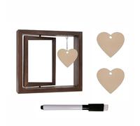 Lerpwige Cadre photo en bois rotatif double face flottant 4 x 6 avec pendentif cœur personnalisé Cadeau de mariage romantique pour les couples