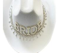 Lerpwige Chapeau de cowboy à large bord pour mariée, jeu de rôle, chapeau de cowgirl pour fête de mariage, enterrement de vie de jeune fille, photo, couvre-chef, décoration de mariée