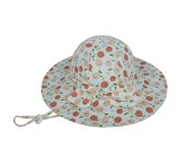 Lerpwige Chapeau de soleil à large bord pour bébé avec joli nœud en coton respirant pour la plage et les réunions quotidiennes de famille, che rry, 52cm2-5 years