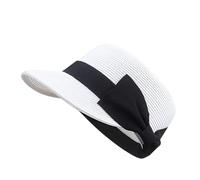 Lerpwige Chapeau de soleil pliable en paille à large bord pour femme Chapeau de plage réglable avec nœud pour les voyages et les activités de plein air Vacances à la plage respirantes, Blanc., taille