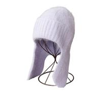 Lerpwige Chapeau de trappeur tricoté multifonction avec cache-oreilles isolés, chapeau d'hiver tendance pour hommes, femmes, enfants, accessoires d'hiver pour la famille, violet, taille unique