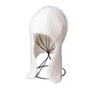 Lerpwige Chapeau de trappeur tricoté multifonction avec cache-oreilles isolés, chapeau d'hiver tendance pour hommes, femmes, enfants, accessoires d'hiver pour la famille, blanc, taille unique