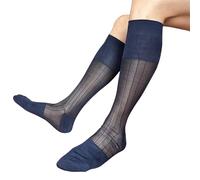 Lerpwige Chaussettes d'affaires semi-opaques à la mode pour tenue professionnelle Chaussettes fines en nylon Longueur genou Robe formelle Tenue d'affaires pour homme, Bandes de tendon et na, Taille