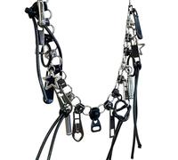 [Lerpwige] Collier à fermeture éclair unique, chaîne de clavicule de personnalité, chaîne à franges rétro, Y2k Hip Hop, accessoires de mode pour femmes, bijoux de mode