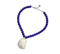 Lerpwige Collier de coquillages fait à la main - Inspiré de la plage - Collier de perles - Cadeau réfléchi pour les amateurs de voyage - Anniversaire - Élégant collier avec pendentif en coquillage