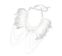 Lerpwige Collier d'épaule classique en cuir avec perles et pompons pour mariage, photographie