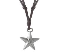 Lerpwige Collier élégant en forme d'étoile réglable qui ajoute une touche d'individualité à n'importe quelle tenue en cuir et alliage avec pendentif étoile réglable, taille unique, Comme décrit, Comme