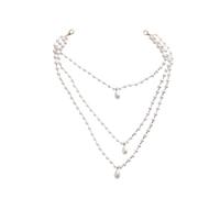 Lerpwige Collier en Y à 2 couches de perles d ' imitation tendance, accessoire élégant pour femmes, excellent pour anniversaire ou anniversaire, bijoux de perles à la mode pour femmes