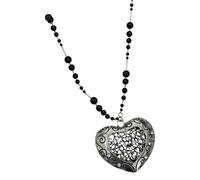 Lerpwige Collier gothique élégant avec détails creux baroques, longue chaîne, accessoires de bijoux avec accents de perles, bijoux tendance pour femmes