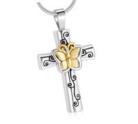 Lerpwige Collier papillon sculpté avec récipient à cendres pour animal de compagnie urne avec locker