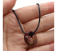 Lerpwige Collier Pendentif en Pierre Naturelle Forme Ronde Cristal Oeil de Tigre Agate Pour Femmes Hommes Bijoux Fabrication Collier Charme Cadeau Guérison Cristal pour Femmes Hommes Pierre Naturelle