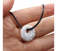 Lerpwige Collier Pendentif en Pierre Naturelle Forme Ronde Cristal Oeil de Tigre Agate Pour Femmes Hommes Bijoux Fabrication Collier Charme Cadeau Guérison Cristal pour Femmes Hommes Pierre Naturelle